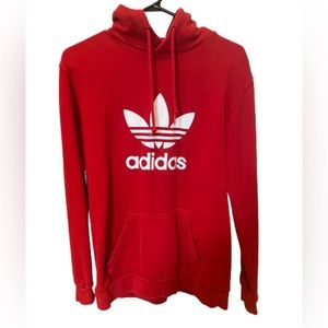 Red Adidas Logo Hoodie S